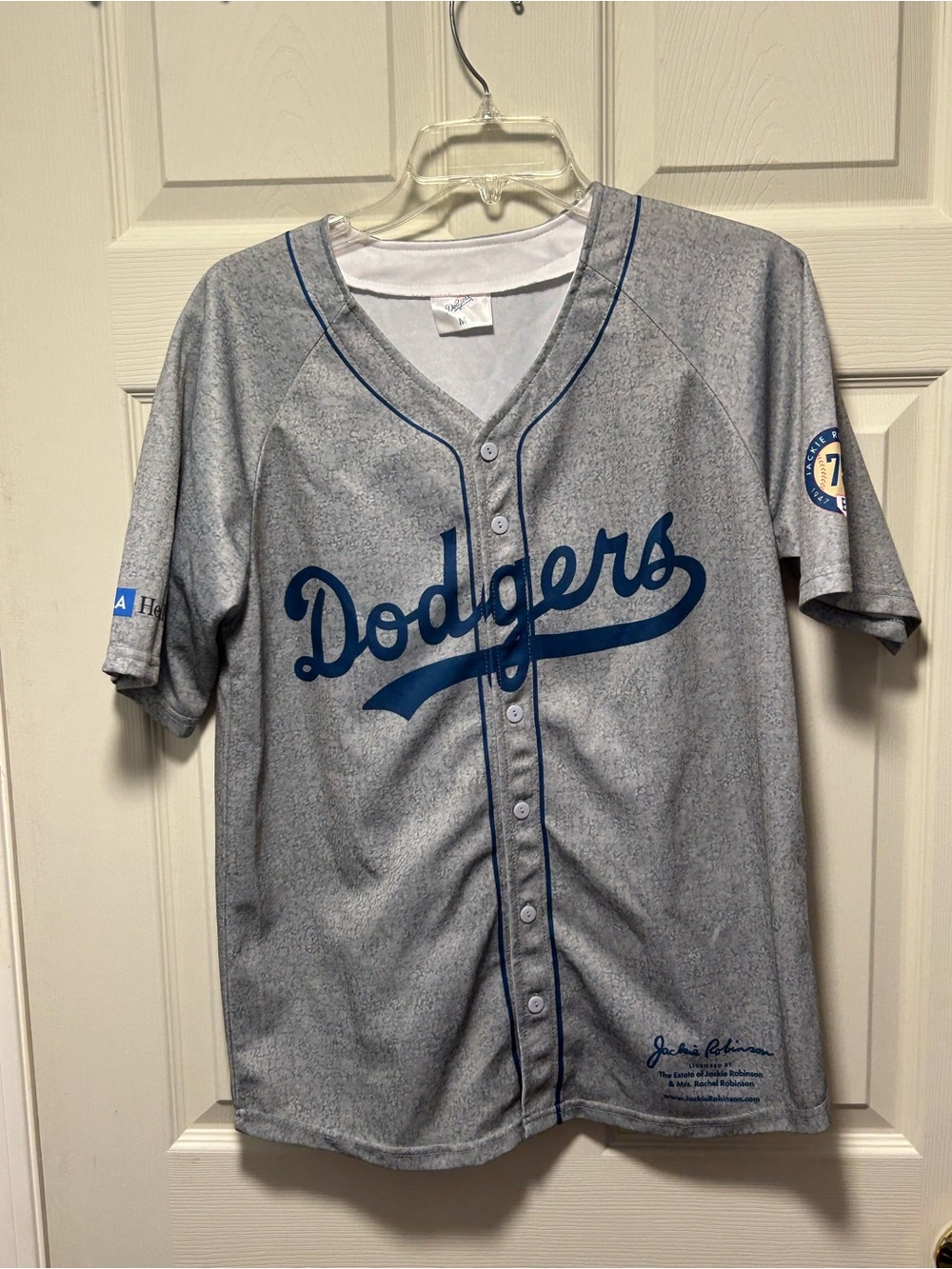 Jackie Robinson Los Angeles Dodgers Baseball SGA Gray Size Medium Jersey MLB
